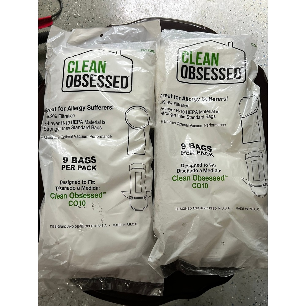 Clean Obsessed CO10 HEPA Vacuum Bags 5-Layer Filtration Lot of 14 CO10BG CQ10